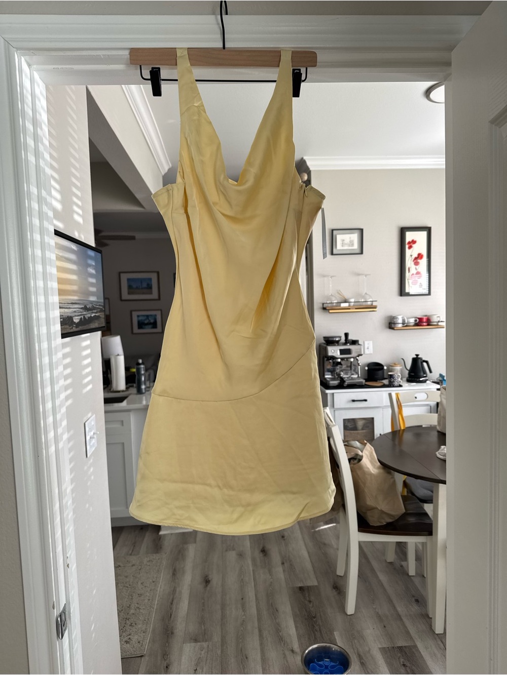 wild fable Pale Yellow Cowl Neck Mini Dress